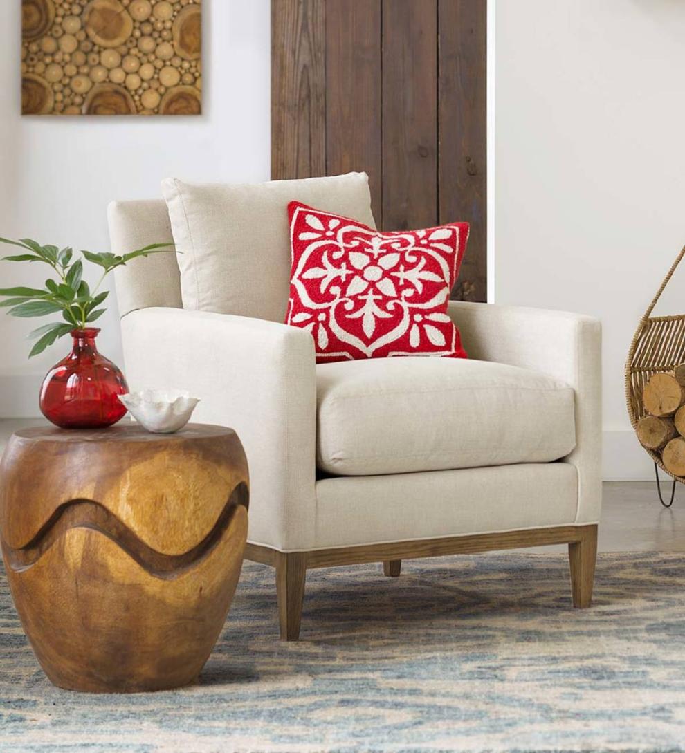 Plow &amp; Hearth Chairs &amp; Rockers | Indoor Living Eco-Friendly Handmade Upholstered Studio Chair, Made In Usa - Brussels Linen