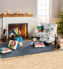 Plow &amp; Hearth Chairs &amp; Rockers | Indoor Living Going To The Dogs Upholstered Dog Print Arm Chair - Dogs