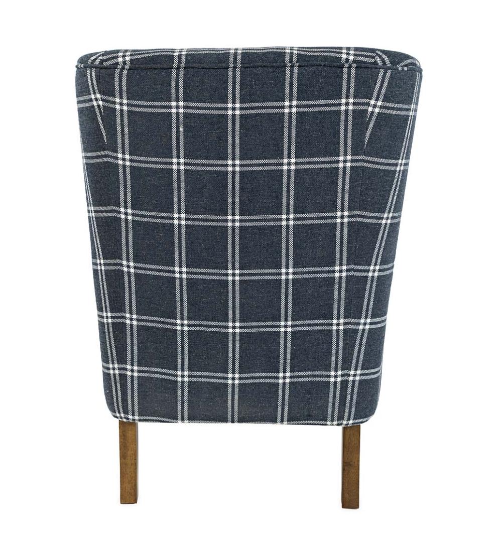 Plow &amp; Hearth Chairs &amp; Rockers | Indoor Living Plaid Upholstered Wingback Accent Chair - Graphite