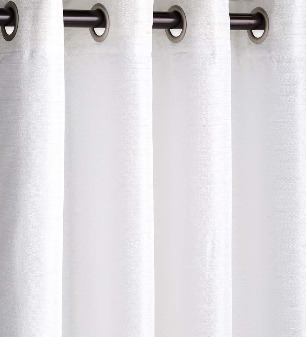 Plow &amp; Hearth Curtain Panels | Indoor Living Grasscloth Outdoor Curtain Panel With Grommet Top