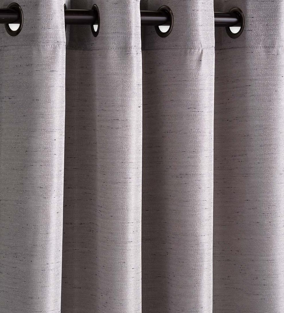 Plow &amp; Hearth Curtain Panels | Indoor Living Grasscloth Outdoor Curtain Panel With Grommet Top