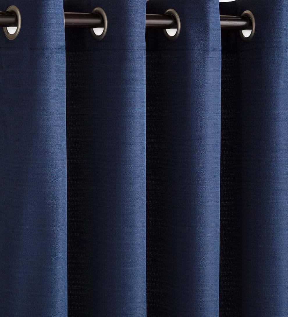 Plow &amp; Hearth Curtain Panels | Indoor Living Grasscloth Outdoor Curtain Panel With Grommet Top