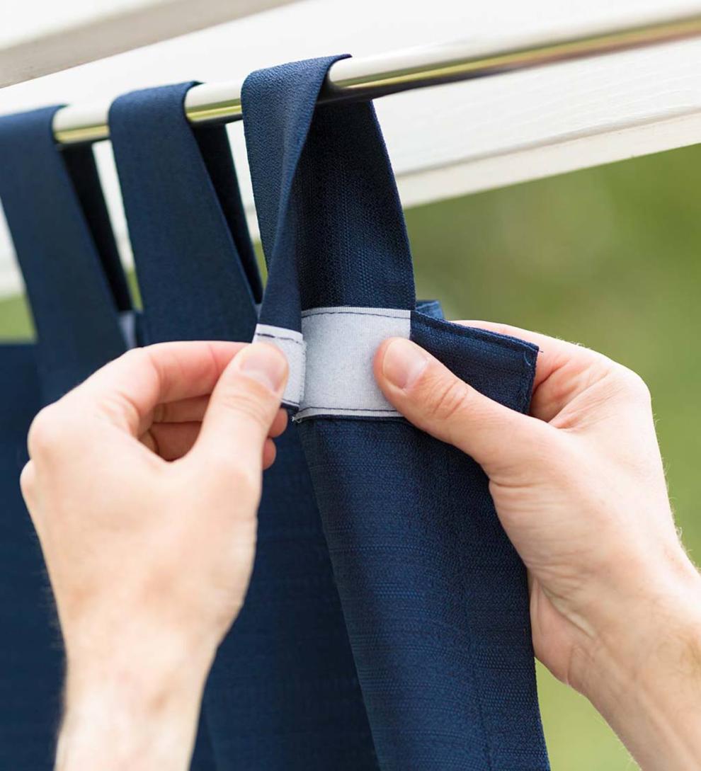 Plow &amp; Hearth Curtain Panels | Indoor Living Grasscloth Outdoor Curtain Panel With Tab Top