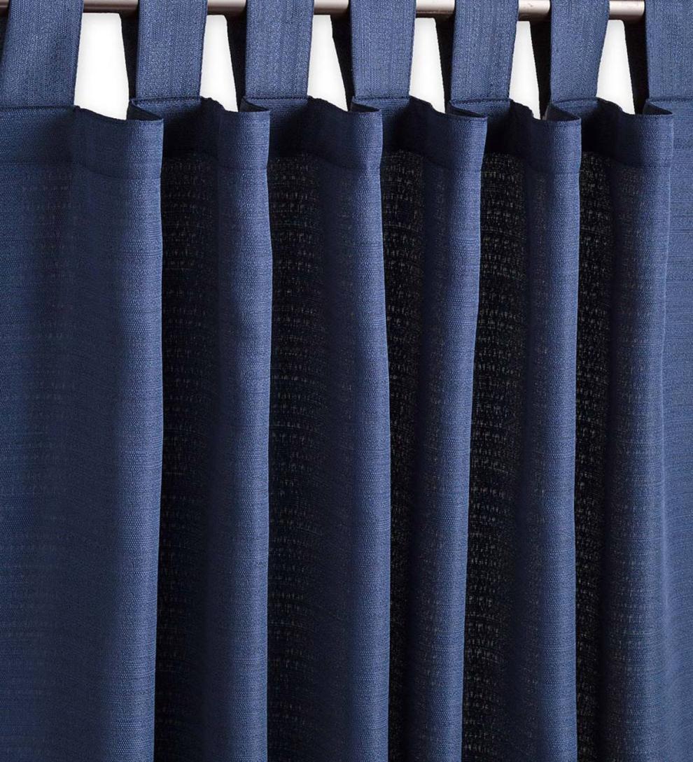 Plow &amp; Hearth Curtain Panels | Indoor Living Grasscloth Outdoor Curtain Panel With Tab Top