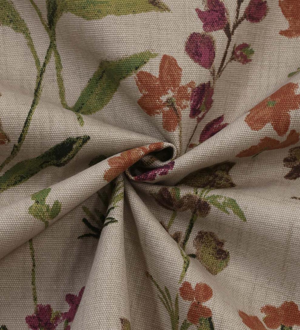 Plow &amp; Hearth Curtain Panels | Indoor Living Rockport Floral Linen-Look Curtain Pairs With Tiebacks
