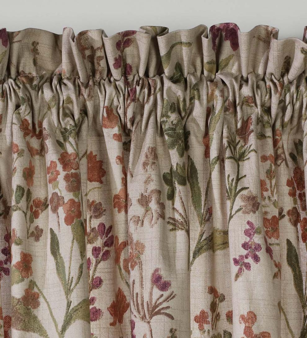 Plow &amp; Hearth Curtain Panels | Indoor Living Rockport Floral Linen-Look Curtain Pairs With Tiebacks