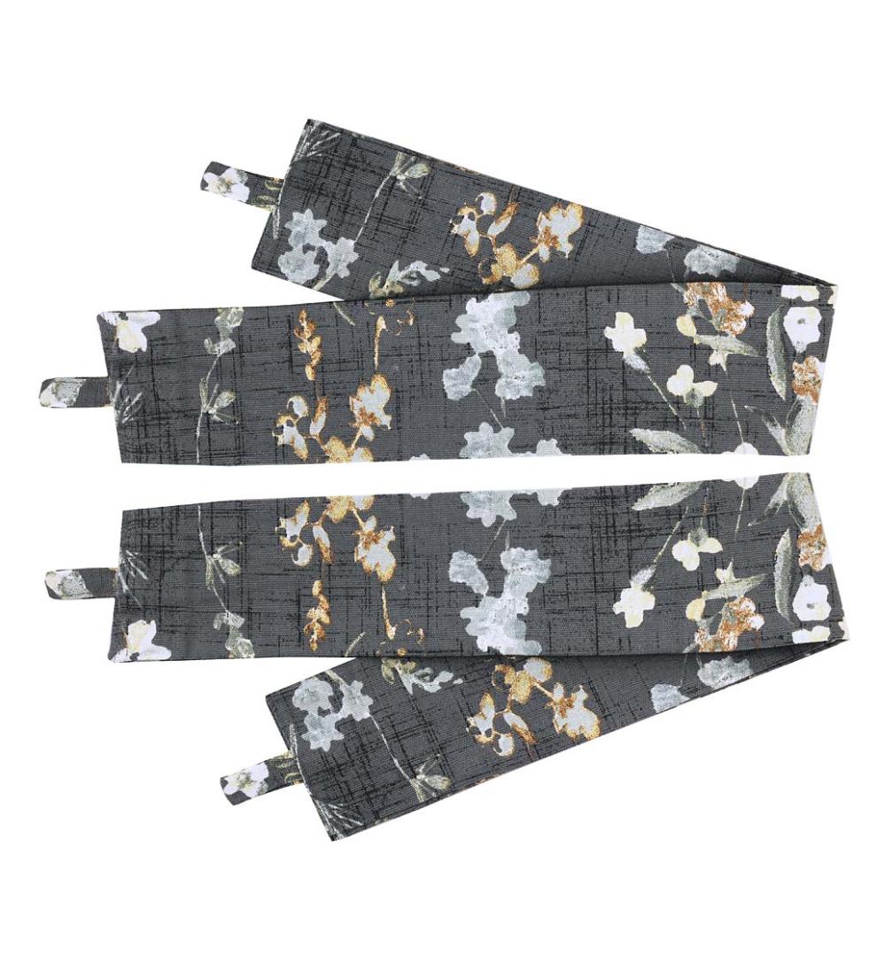 Plow &amp; Hearth Curtain Panels | Indoor Living Rockport Floral Linen-Look Curtain Pairs With Tiebacks