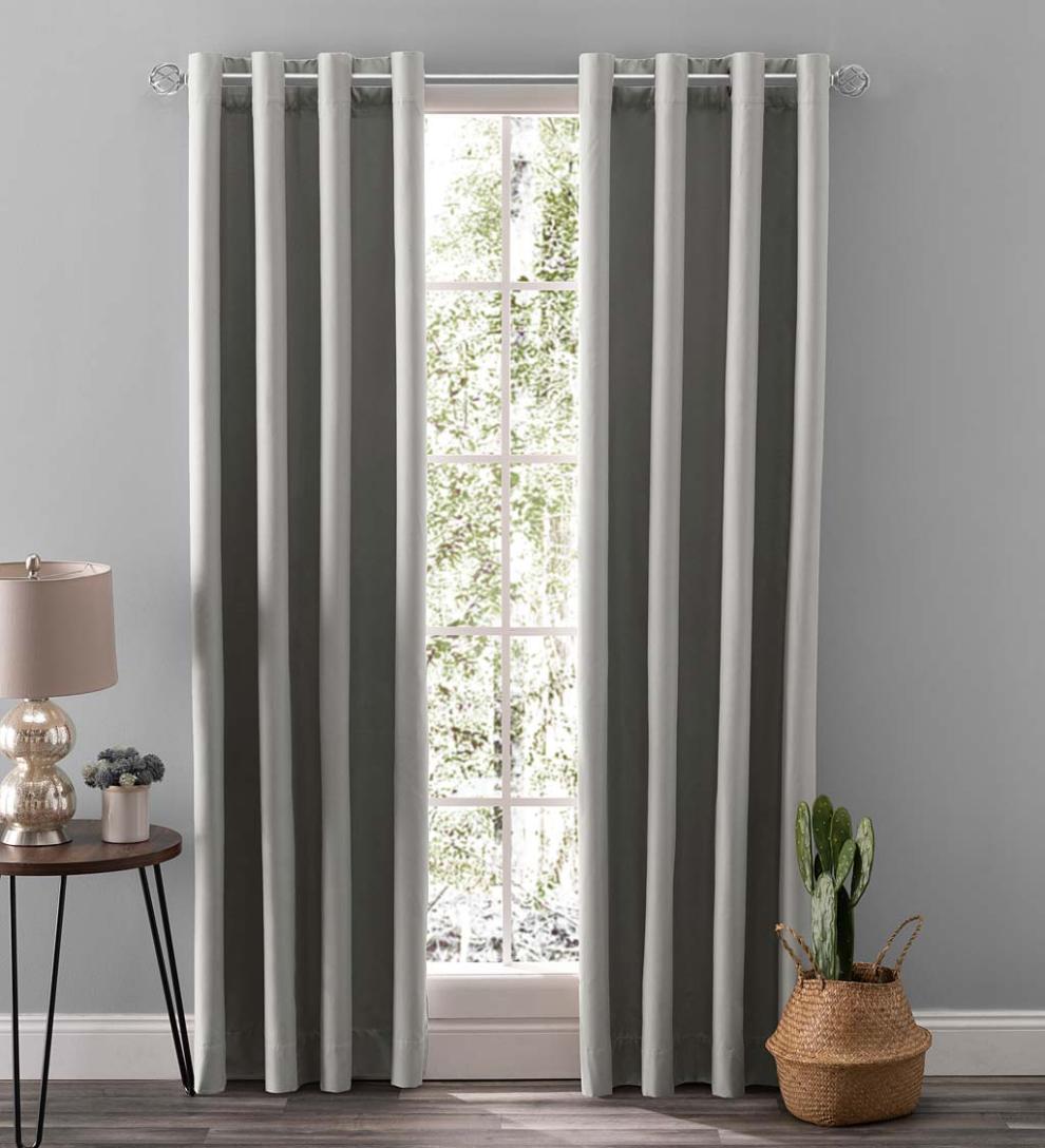 Plow &amp; Hearth Curtain Panels | Indoor Living Twilight Total Blackout Grommet Curtain Panel