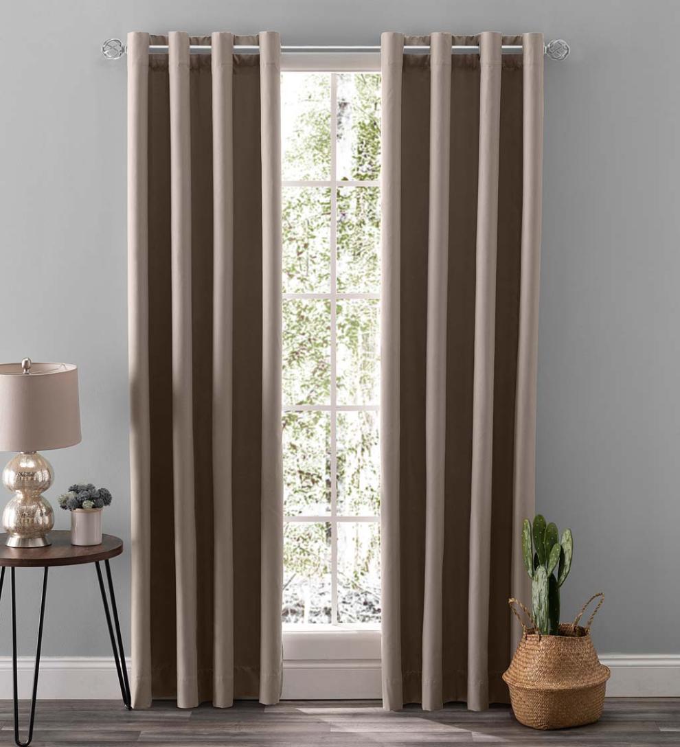 Plow &amp; Hearth Curtain Panels | Indoor Living Twilight Total Blackout Grommet Curtain Panel