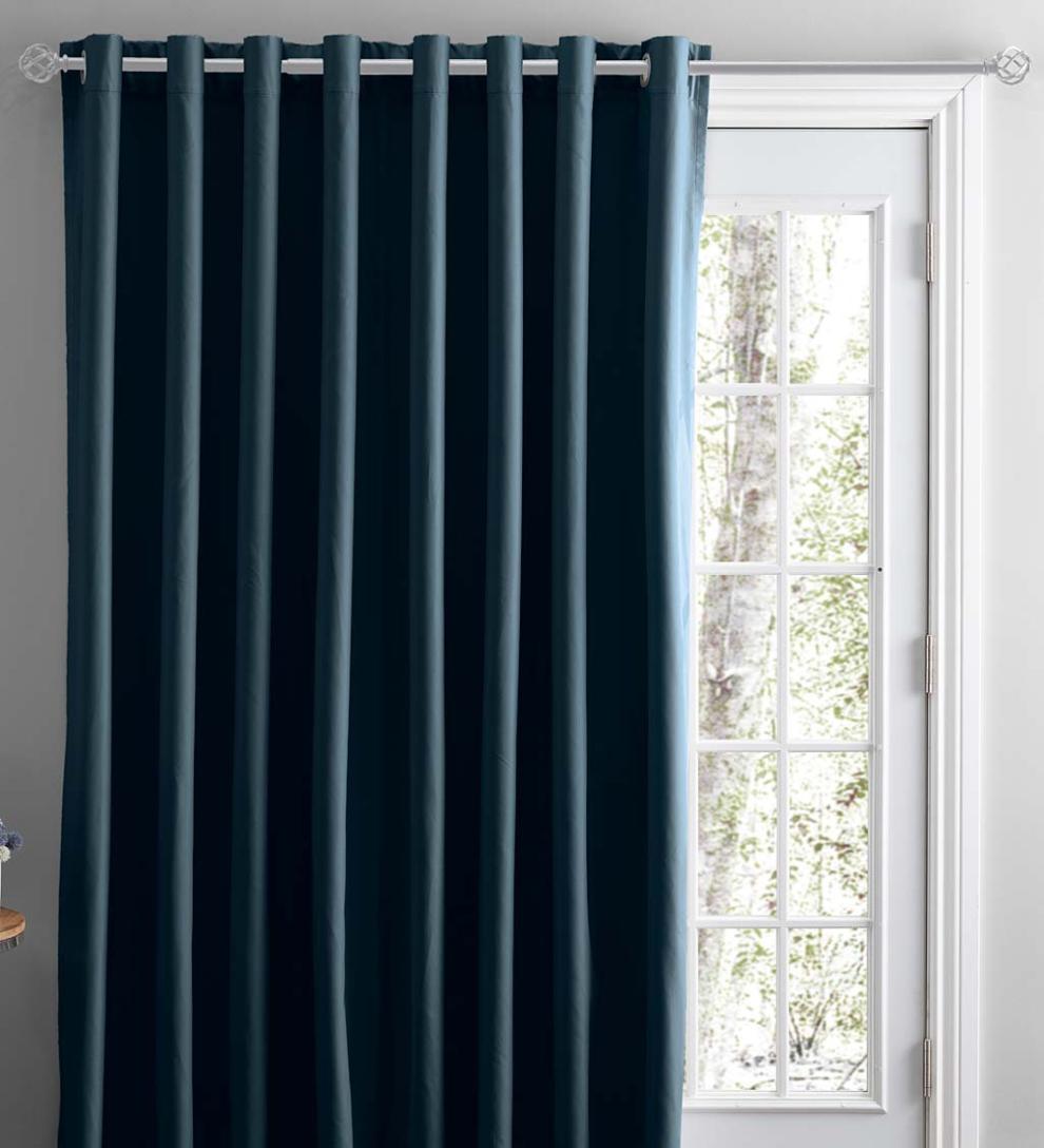 Plow &amp; Hearth Curtain Panels | Indoor Living Twilight Total Blackout Grommet Curtain Panel