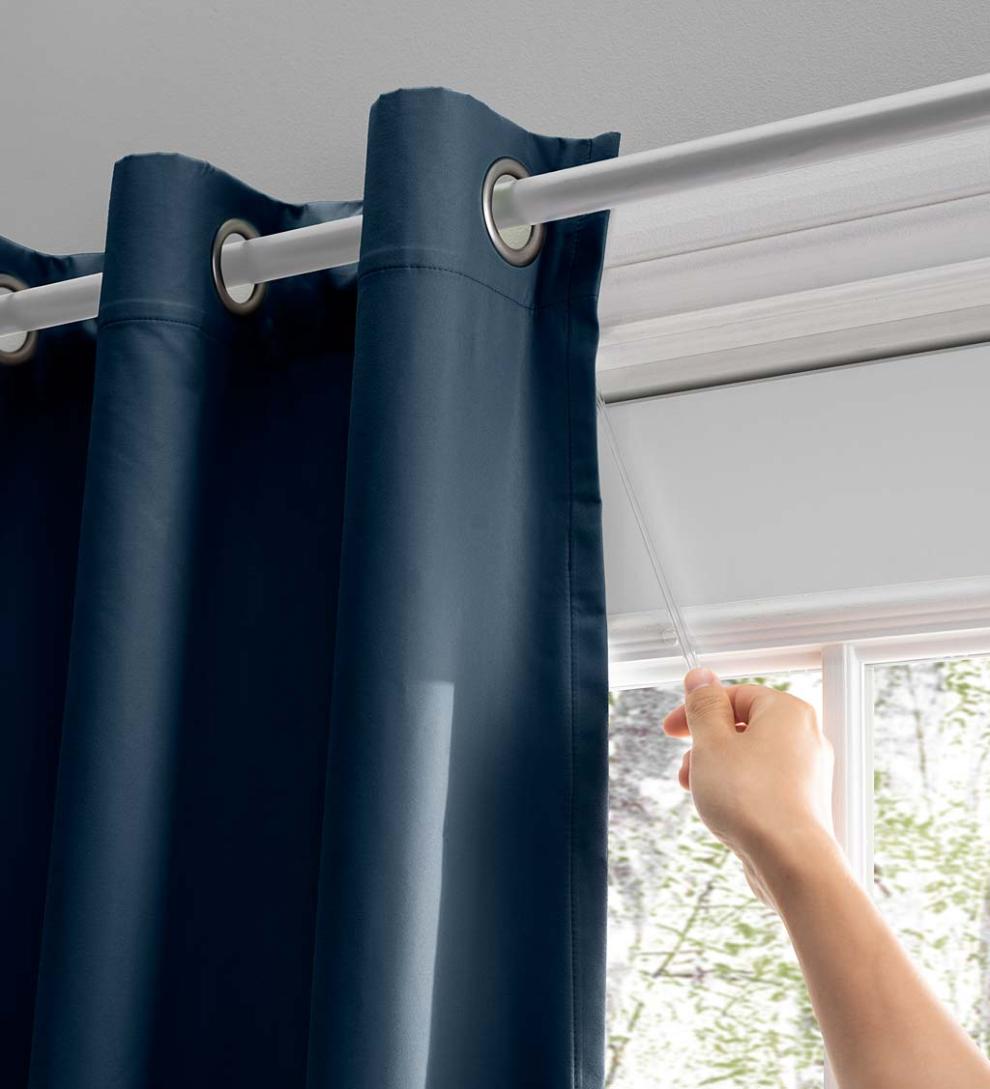 Plow &amp; Hearth Curtain Panels | Indoor Living Twilight Total Blackout Grommet Curtain Panel
