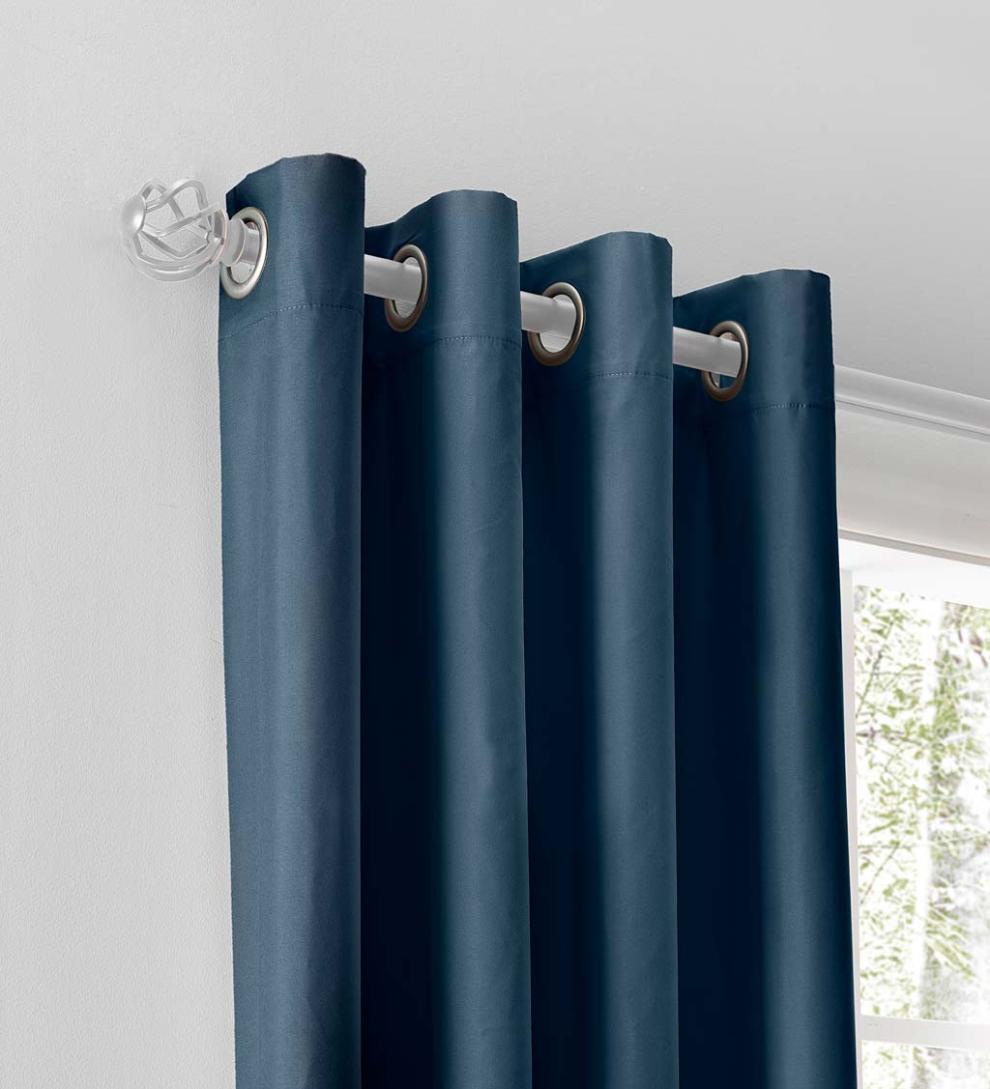 Plow &amp; Hearth Curtain Panels | Indoor Living Twilight Total Blackout Grommet Curtain Panel