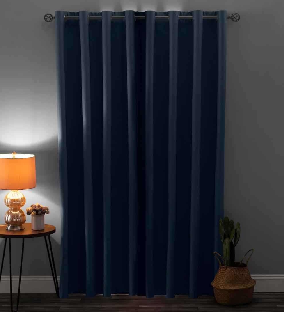 Plow &amp; Hearth Curtain Panels | Indoor Living Twilight Total Blackout Grommet Curtain Panel
