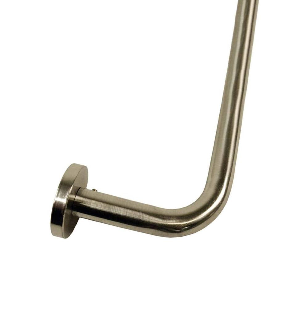 Plow &amp; Hearth Curtain Rods &amp; Hardware | Indoor Living Adjustable Bay Window Curtain Rod Set - Rubbed Matte Brass