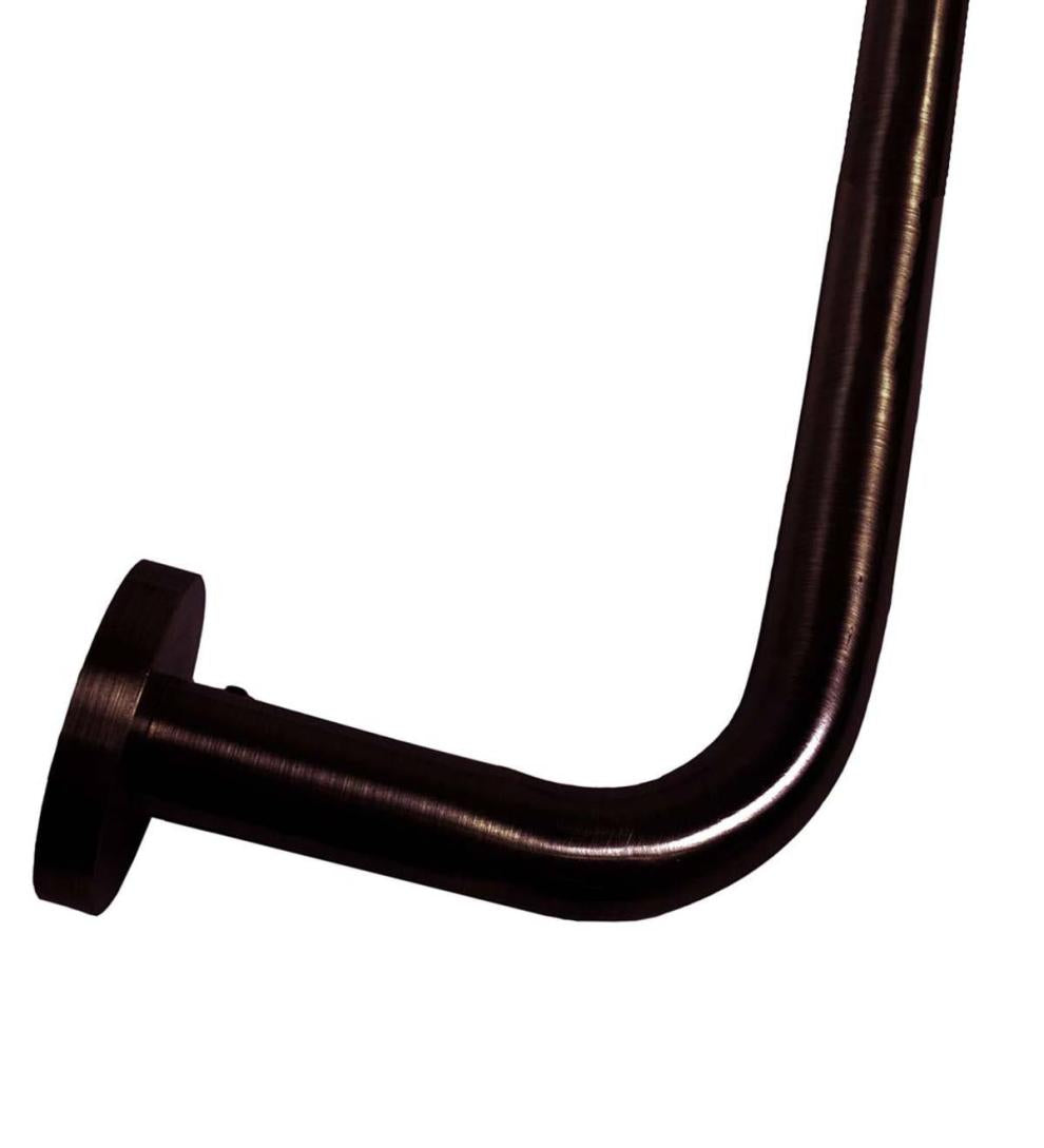 Plow &amp; Hearth Curtain Rods &amp; Hardware | Indoor Living Adjustable Bay Window Curtain Rod Set - Rubbed Matte Brass