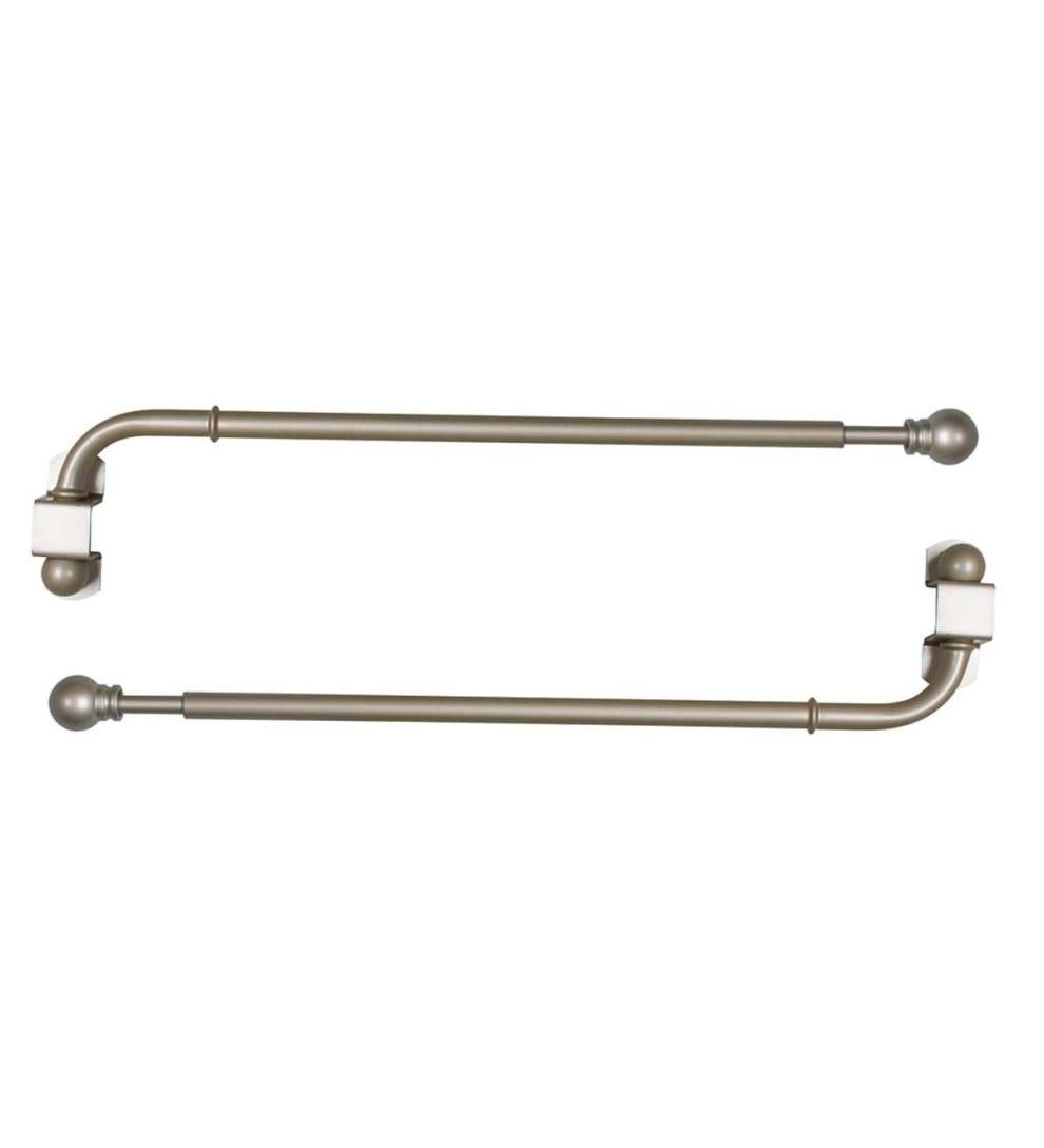 Plow &amp; Hearth Curtain Rods &amp; Hardware | Indoor Living Adjustable Steel Swing Arm Curtain Rod Set