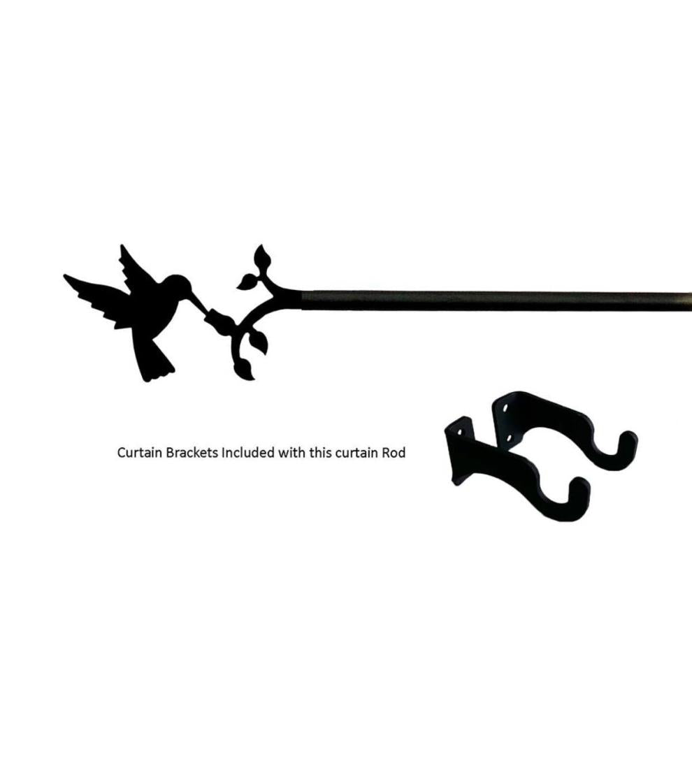 Plow &amp; Hearth Curtain Rods &amp; Hardware | Indoor Living Adjustable Wrought Iron Curtain Rod With Brackets