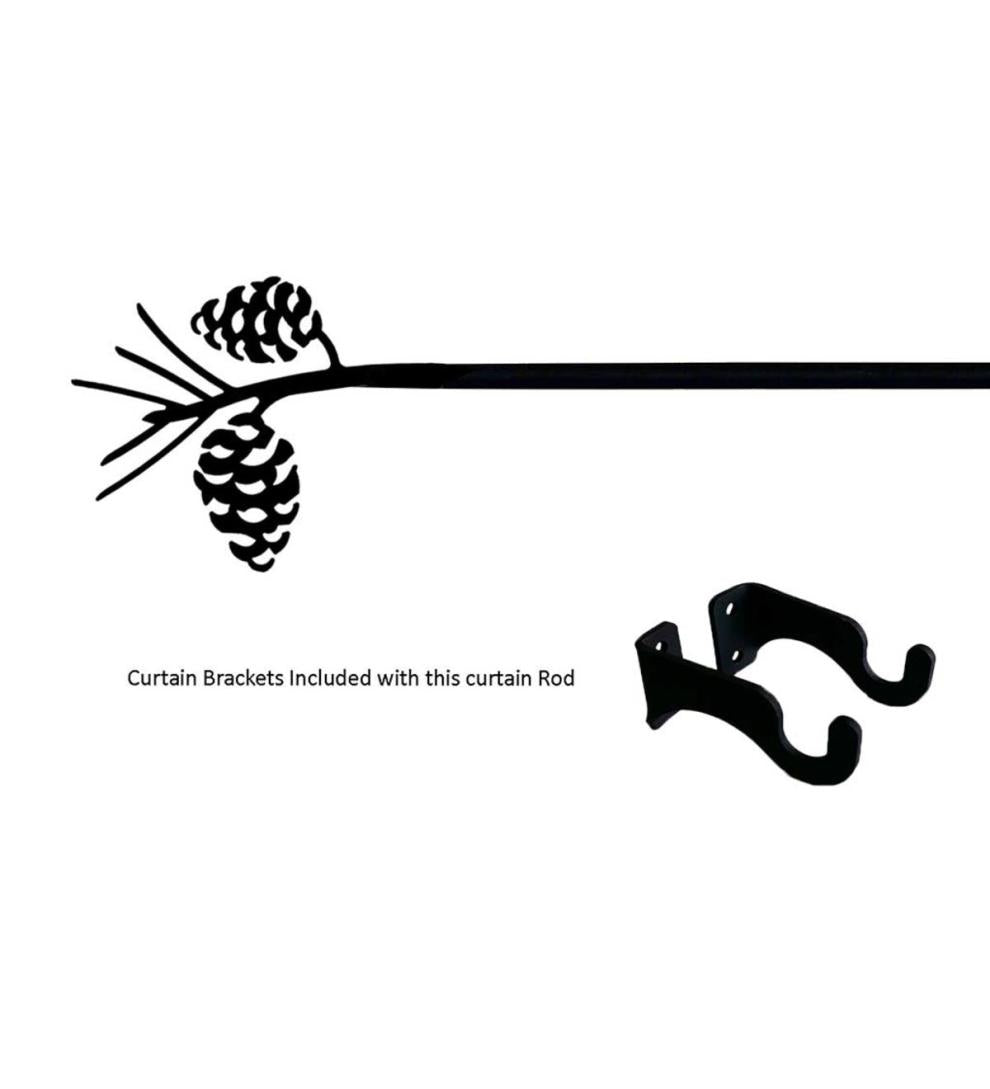 Plow &amp; Hearth Curtain Rods &amp; Hardware | Indoor Living Adjustable Wrought Iron Curtain Rod With Brackets