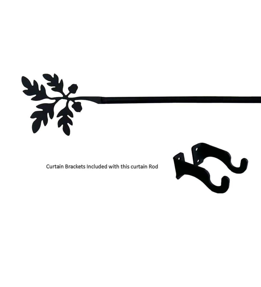 Plow &amp; Hearth Curtain Rods &amp; Hardware | Indoor Living Adjustable Wrought Iron Curtain Rod With Brackets