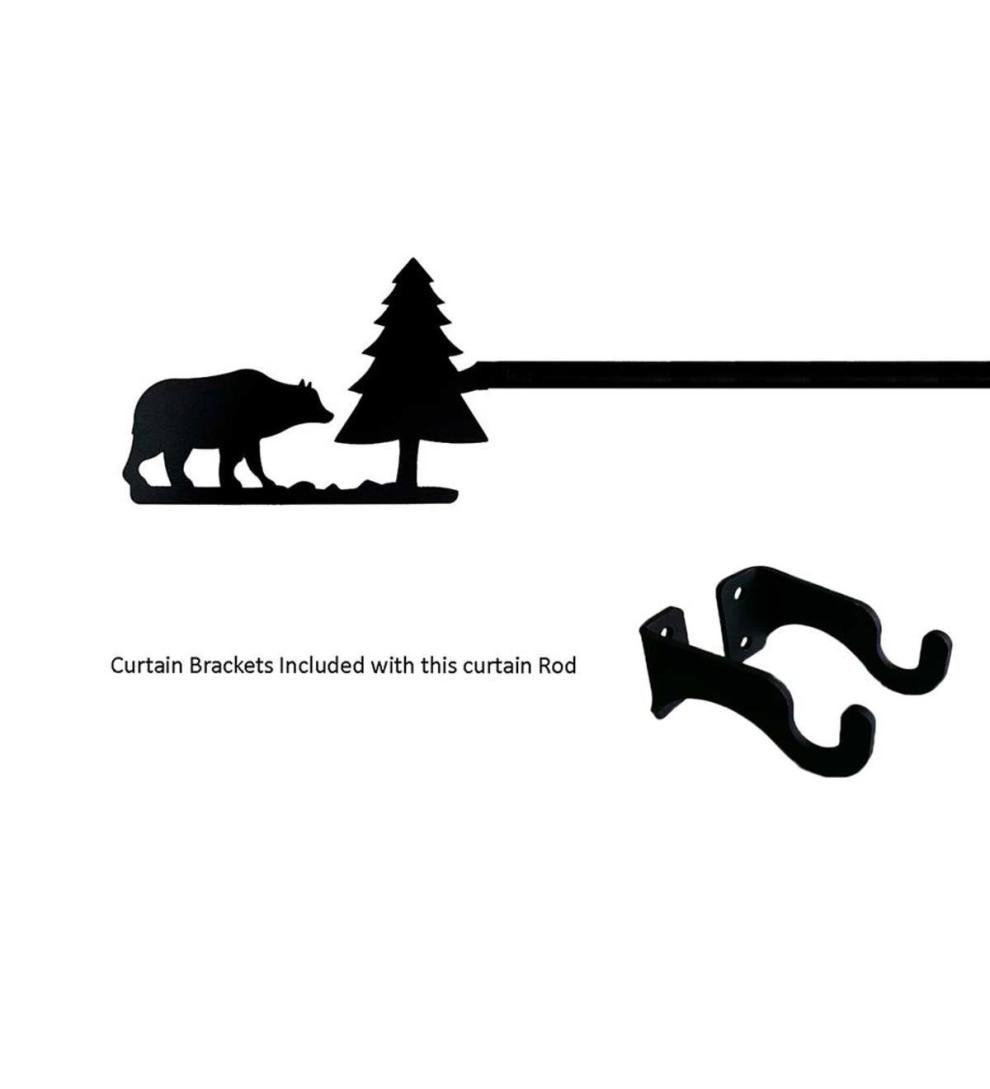 Plow &amp; Hearth Curtain Rods &amp; Hardware | Indoor Living Adjustable Wrought Iron Curtain Rod With Brackets