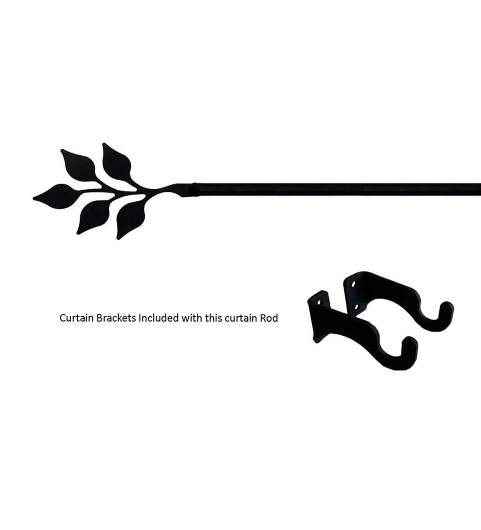 Plow &amp; Hearth Curtain Rods &amp; Hardware | Indoor Living Adjustable Wrought Iron Curtain Rod With Brackets