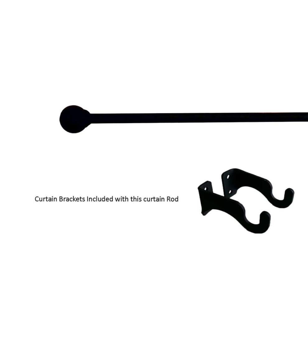 Plow &amp; Hearth Curtain Rods &amp; Hardware | Indoor Living Adjustable Wrought Iron Curtain Rod With Brackets