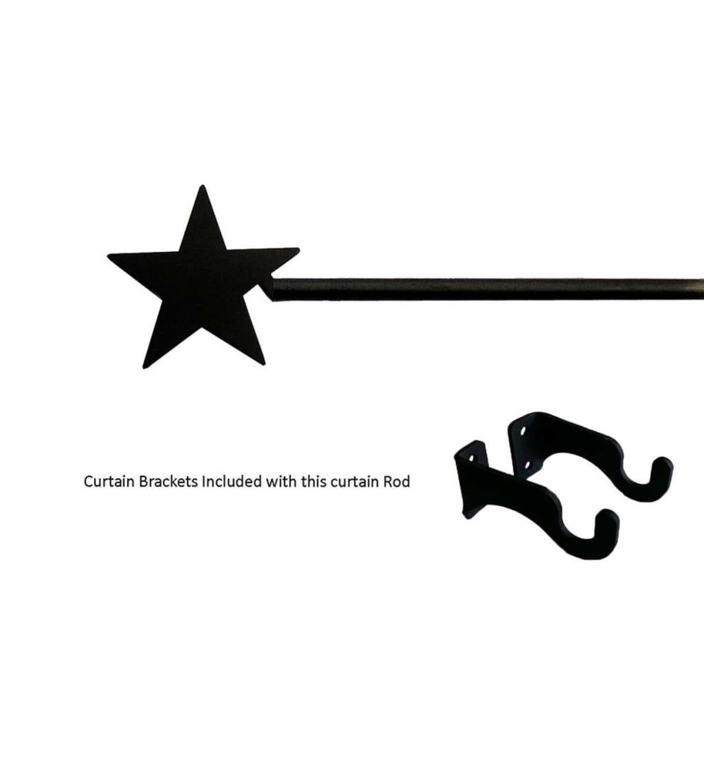 Plow &amp; Hearth Curtain Rods &amp; Hardware | Indoor Living Adjustable Wrought Iron Curtain Rod With Brackets