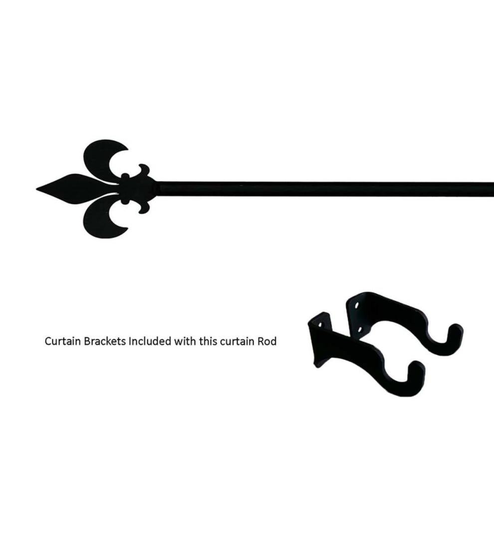 Plow &amp; Hearth Curtain Rods &amp; Hardware | Indoor Living Adjustable Wrought Iron Curtain Rod With Brackets