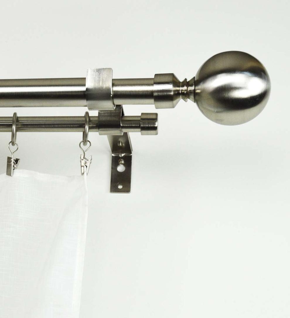 Plow &amp; Hearth Curtain Rods &amp; Hardware | Indoor Living Ball Finial Double Rod Set