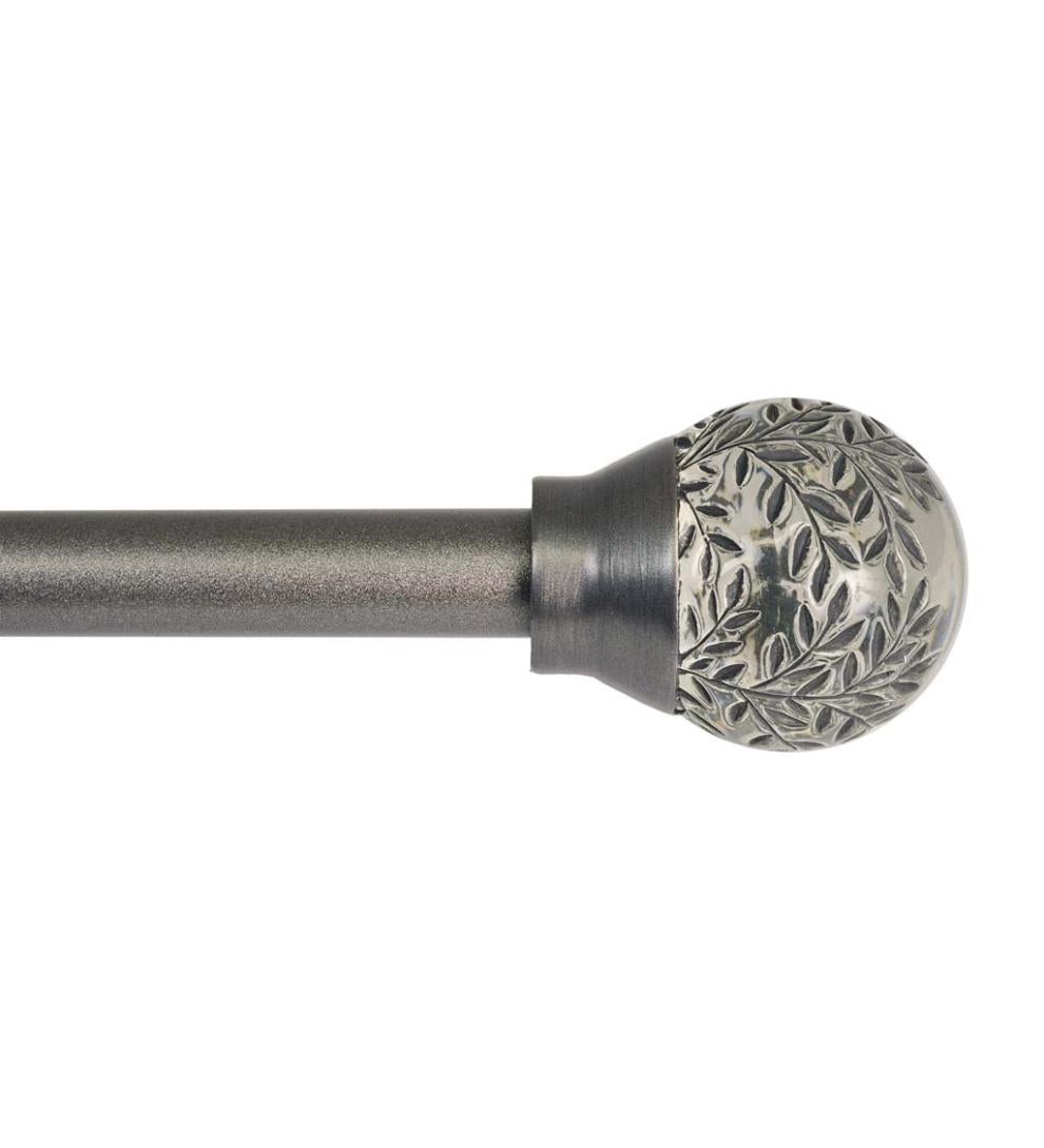 Plow &amp; Hearth Curtain Rods &amp; Hardware | Indoor Living Botanical Curtain Rod Set With Gaia Finials