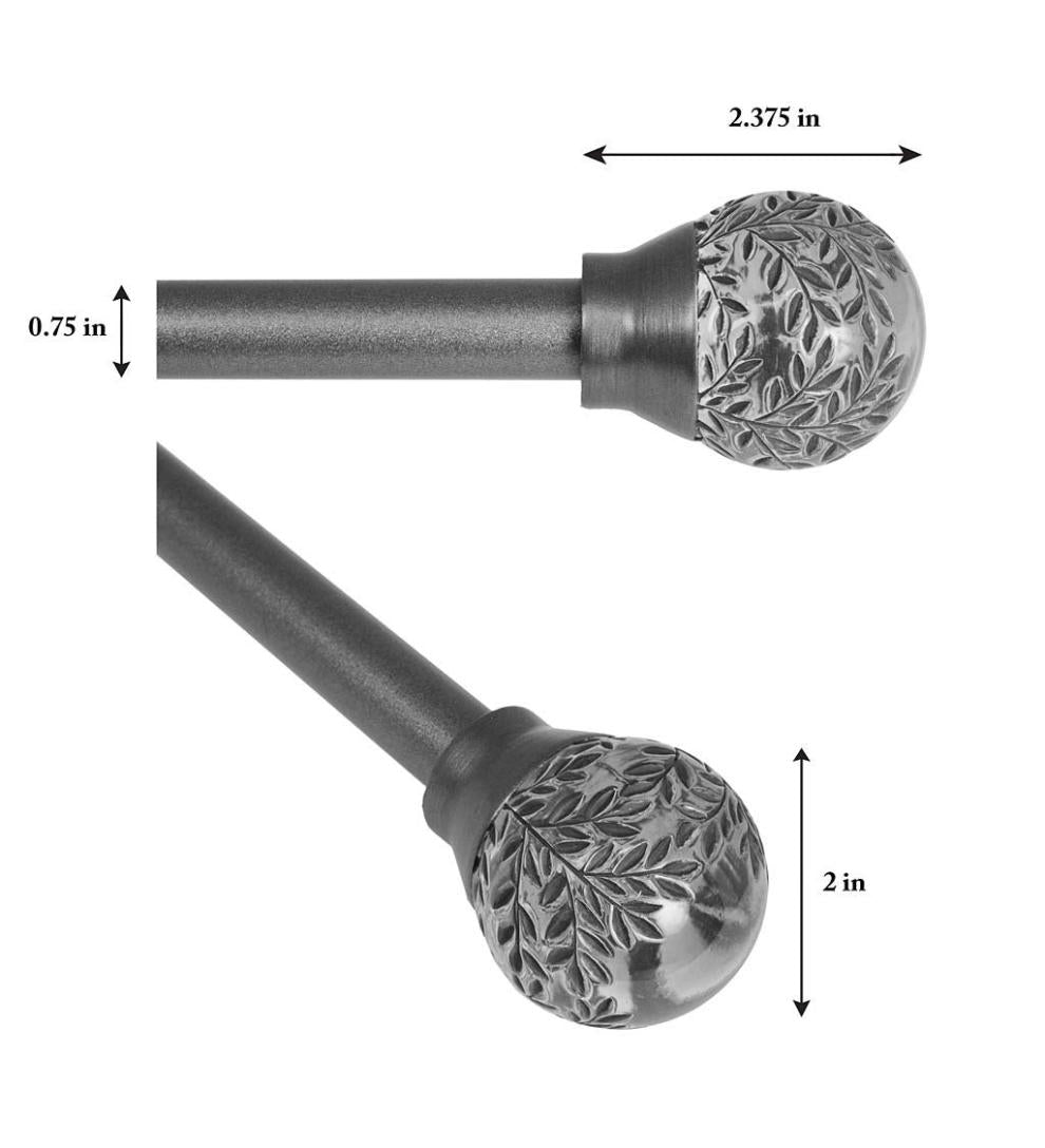 Plow &amp; Hearth Curtain Rods &amp; Hardware | Indoor Living Botanical Curtain Rod Set With Gaia Finials