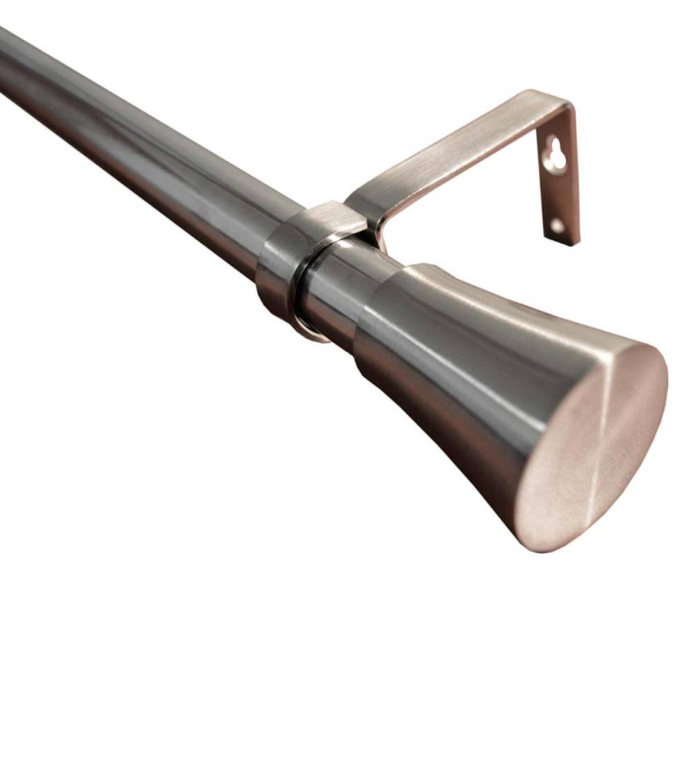 Plow &amp; Hearth Curtain Rods &amp; Hardware | Indoor Living Indoor-Outdoor Stainless Steel Curtain Rod Set With Flare Finial