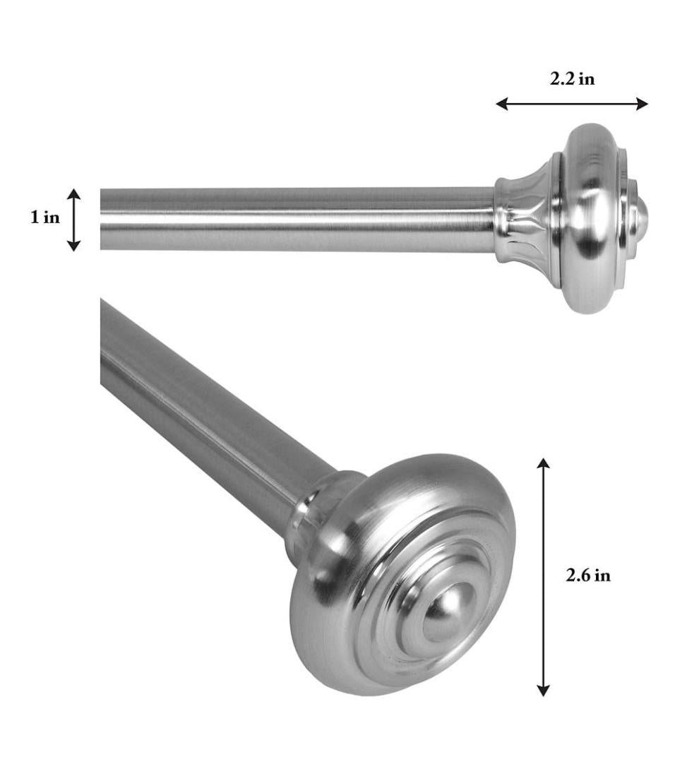Plow &amp; Hearth Curtain Rods &amp; Hardware | Indoor Living Lexington Adjustable Curtain Rod Collection With Royale Finial