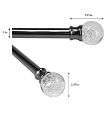 Plow &amp; Hearth Curtain Rods &amp; Hardware | Indoor Living Lexington Adjustable Curtain Rod Set With Bubble Ball Resin Finial