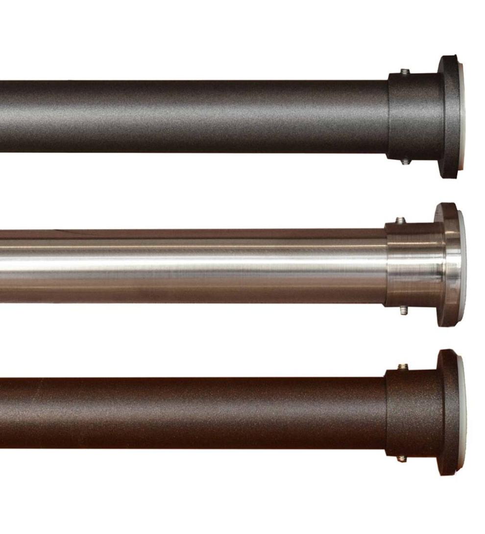 Plow &amp; Hearth Curtain Rods &amp; Hardware | Indoor Living Stainless Steel Indoor-Outdoor Spring Tension Curtain Rod Set