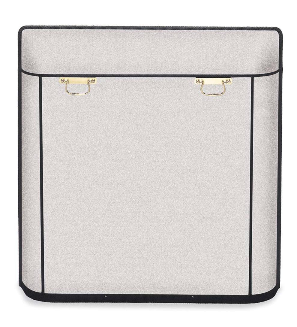 Plow &amp; Hearth Custom Fire Screens | Fireplace &amp; Hearth Large Custom Fireplace Screen, Black Spark Guard With Brass Handles - 2,301 To 2,650 Sq. Inches - Black