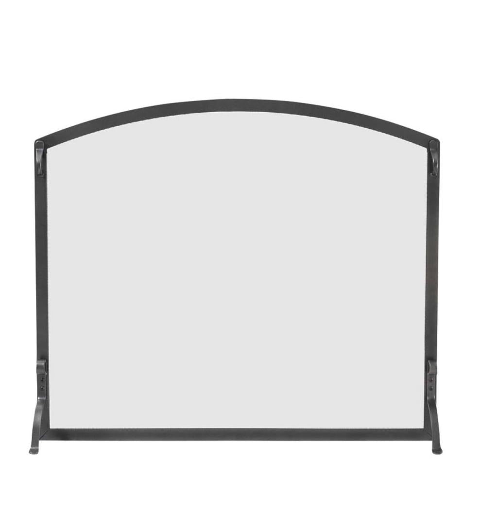 Plow &amp; Hearth Custom Fire Screens | Fireplace &amp; Hearth Large Custom Flat Guard With Arched Top - 2,301 To 2,650 Sq. Inches - Black