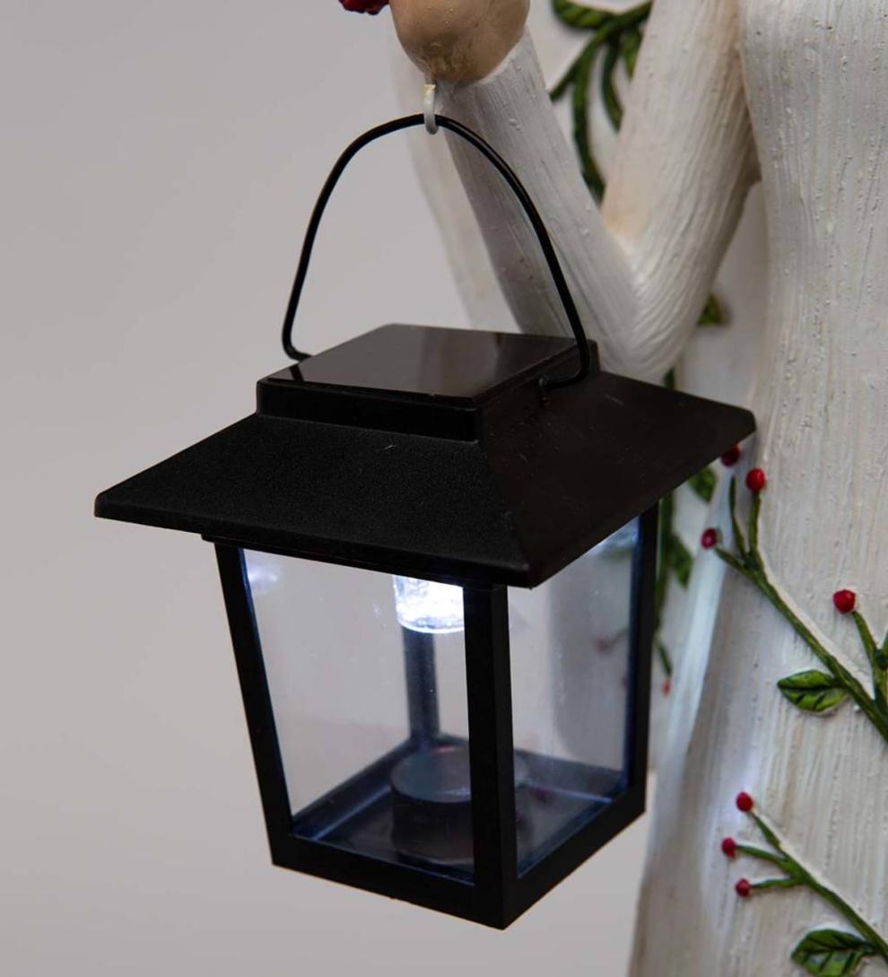 Plow &amp; Hearth Deck &amp; Patio Accents | Outdoor Living Angel Garden Statue With Solar Lantern