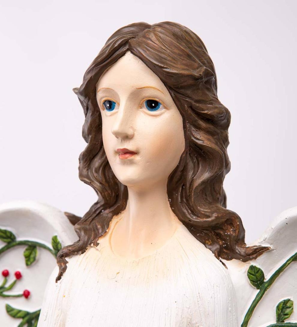 Plow &amp; Hearth Deck &amp; Patio Accents | Outdoor Living Angel Garden Statue With Solar Lantern