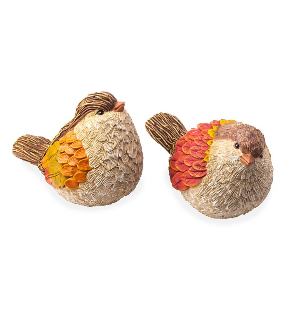 Plow &amp; Hearth Deck &amp; Patio Accents | Outdoor Living Autumn Bird Garden Statues, Set Of 2