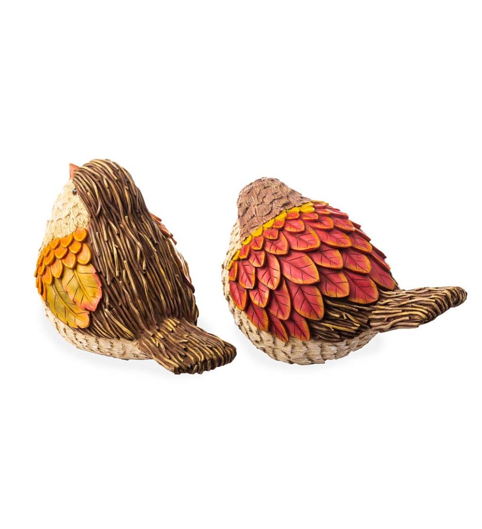 Plow &amp; Hearth Deck &amp; Patio Accents | Outdoor Living Autumn Bird Garden Statues, Set Of 2