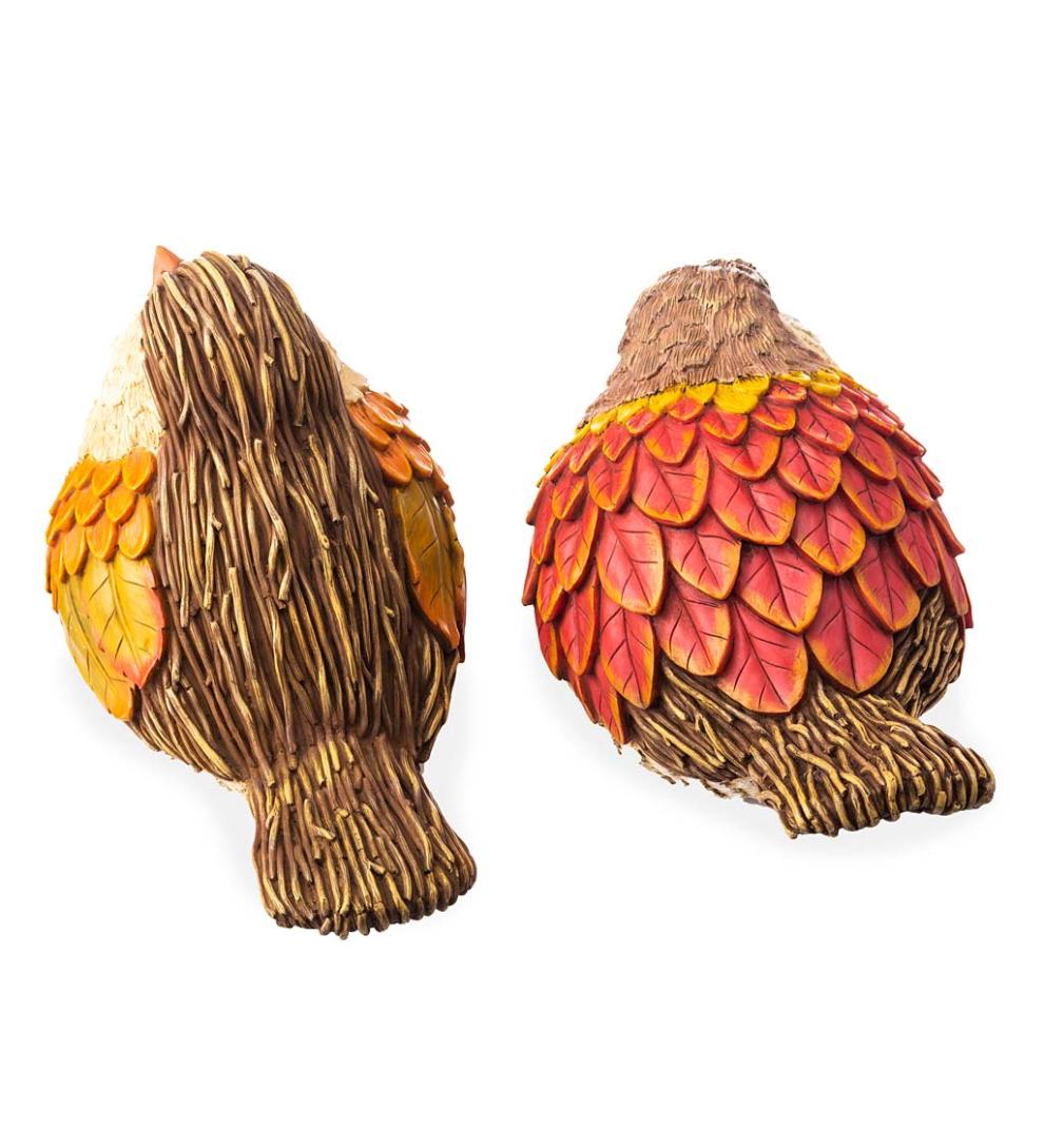 Plow &amp; Hearth Deck &amp; Patio Accents | Outdoor Living Autumn Bird Garden Statues, Set Of 2