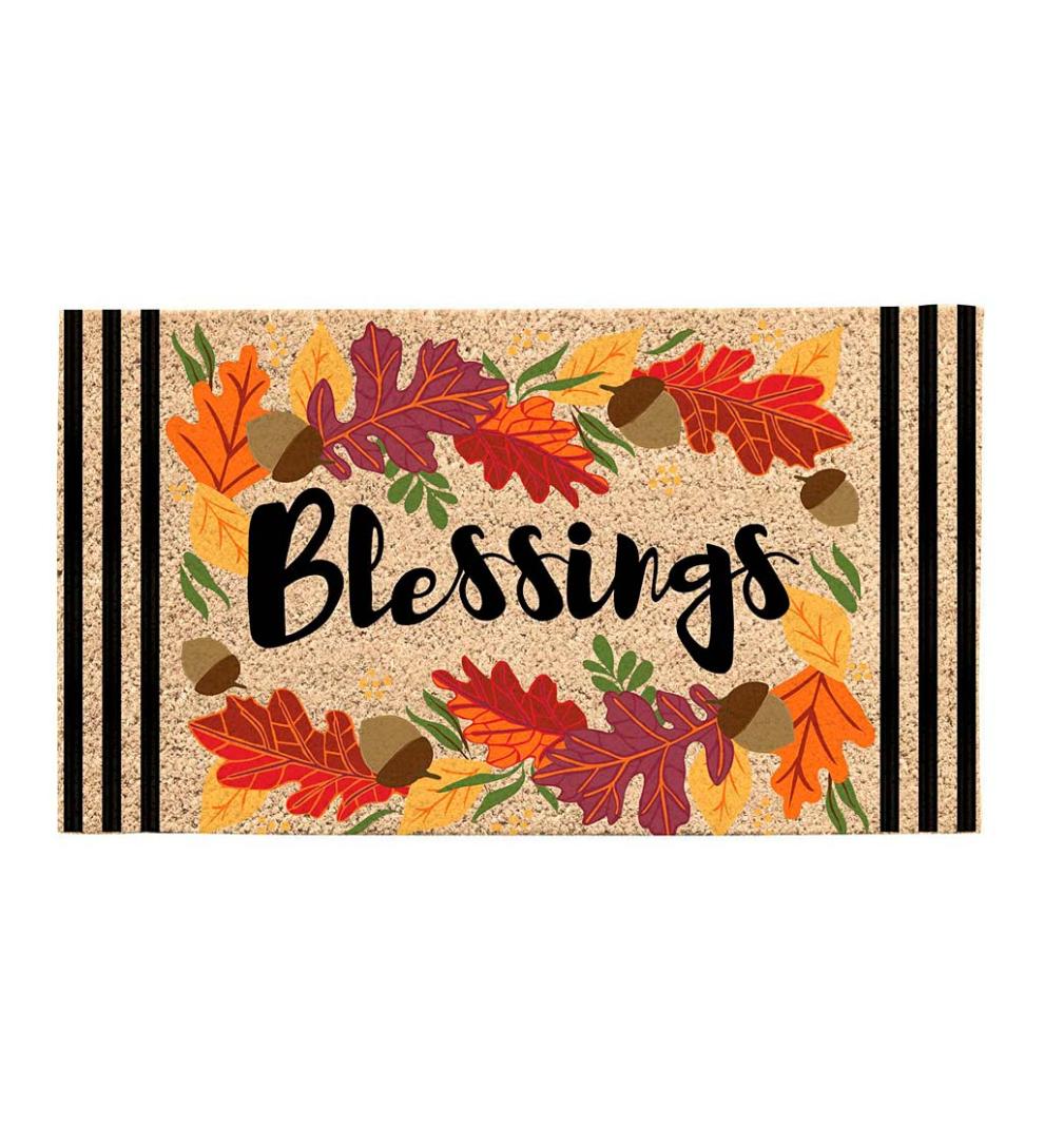 Plow &amp; Hearth Deck &amp; Patio Accents | Outdoor Living Autumn Blessings Coir Fiber Mat