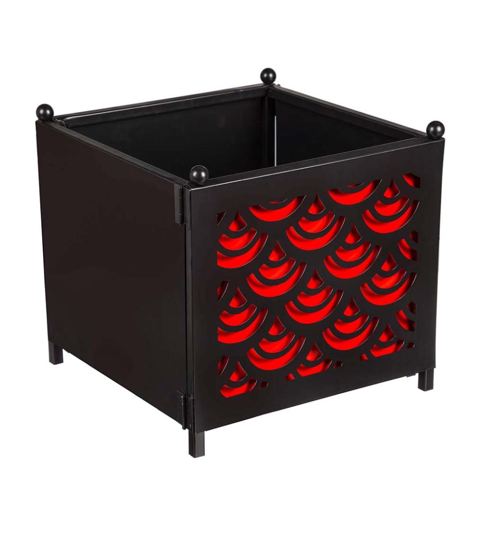 Plow &amp; Hearth Deck &amp; Patio Accents | Outdoor Living Battery Operated Led Planter With 4 Interchangeable Laser Cut Panels