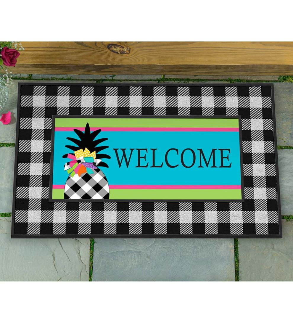 Plow &amp; Hearth Deck &amp; Patio Accents | Outdoor Living Buffalo Check Coir Sassafras Mat Tray