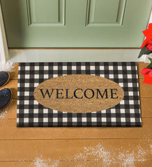 Plow &amp; Hearth Deck &amp; Patio Accents | Outdoor Living Buffalo Check Welcome Coir Mat