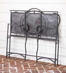 Plow &amp; Hearth Deck &amp; Patio Accents | Outdoor Living Cardinal Victorian-Style Folding Metal Garden Bench - Black