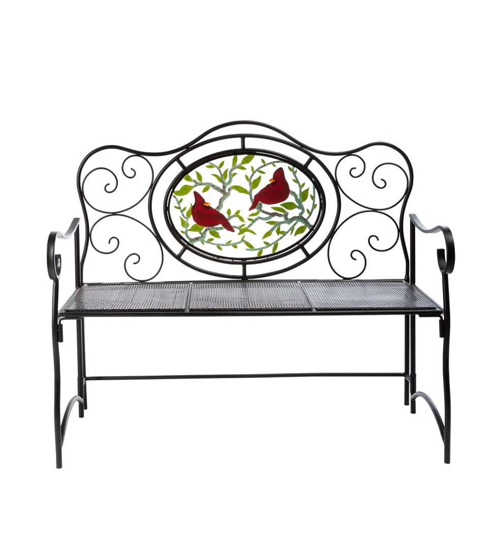 Plow &amp; Hearth Deck &amp; Patio Accents | Outdoor Living Cardinal Victorian-Style Folding Metal Garden Bench - Black