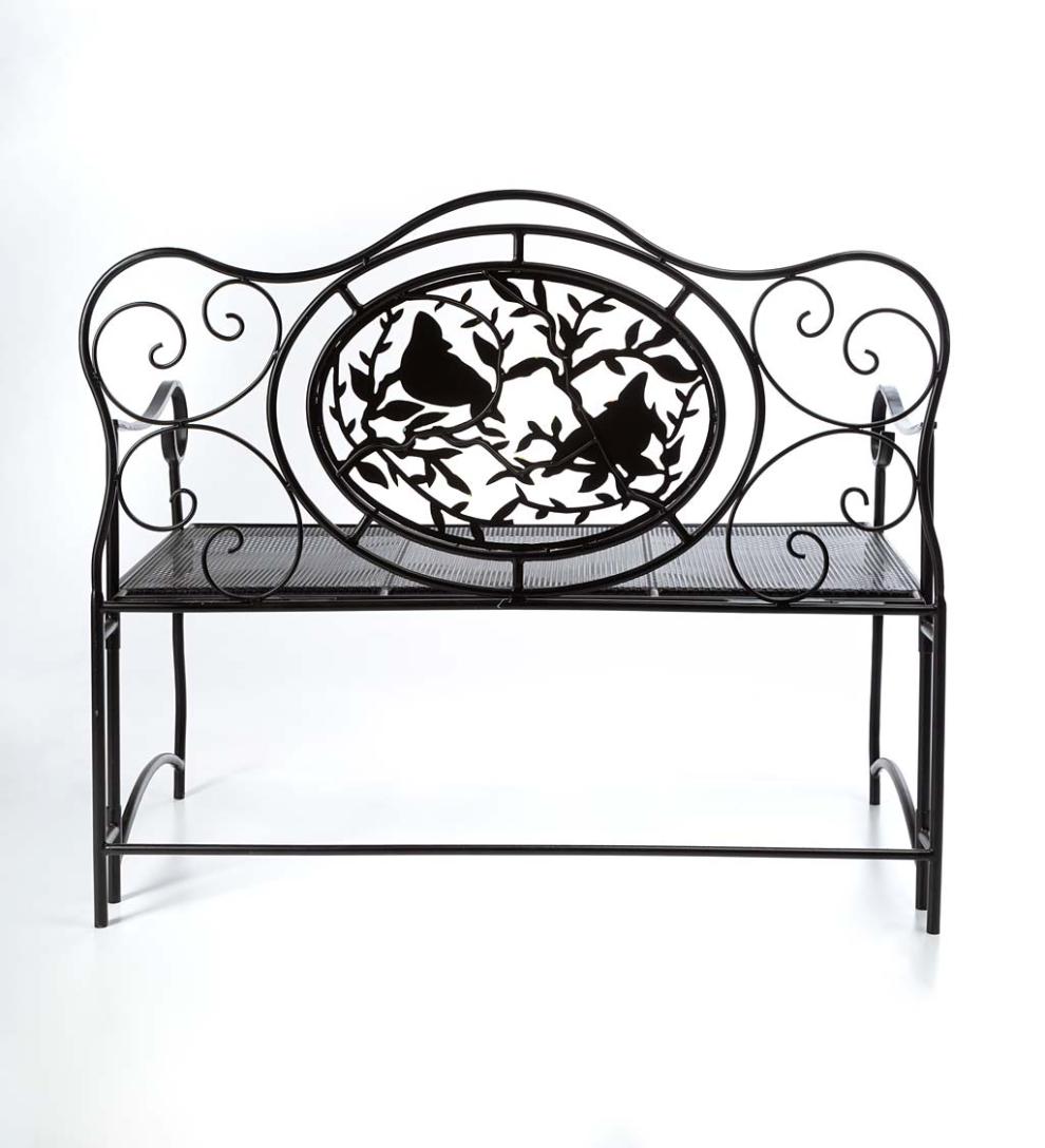 Plow &amp; Hearth Deck &amp; Patio Accents | Outdoor Living Cardinal Victorian-Style Folding Metal Garden Bench - Black