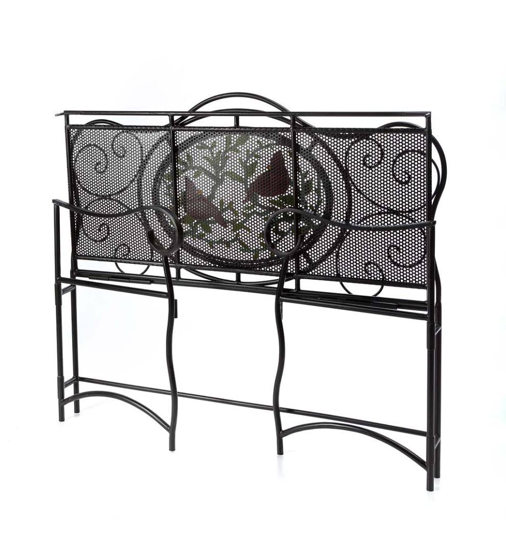 Plow &amp; Hearth Deck &amp; Patio Accents | Outdoor Living Cardinal Victorian-Style Folding Metal Garden Bench - Black